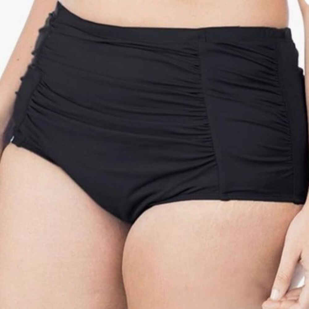La Blanca NWT Sz 18W Black Tummy Control Island Goddess High Waist Swim Bottom